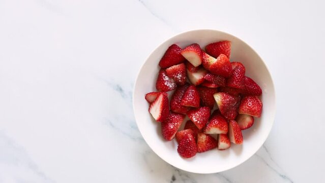 Serving a Bowl of Strawberries with Room for Copy