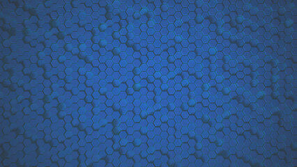 Abstract Hexagon blue Geometric Surface Loop 5 Black: dark minimal hexagonal grid pattern animation in deep midnight black. Clean background with glossy black hexagon shapes