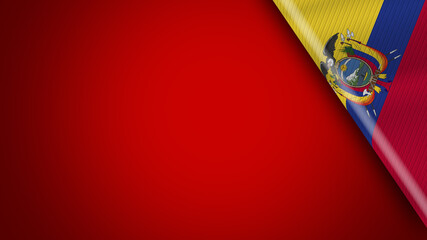 Ecuador and Red Background – 3D Illustration