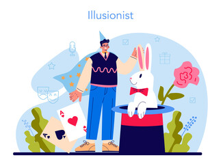 Event entertainer. People celebrating children birthday, clown