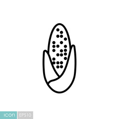 Corncob vector isolated flat icon