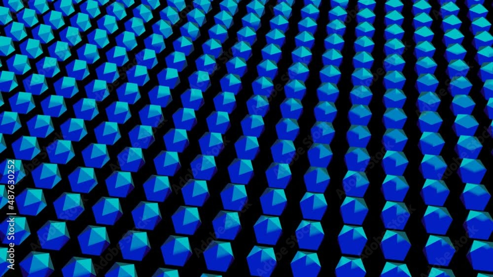 Poster black background.design. blue circles with sharp edges in abstraction transmit light to each other a