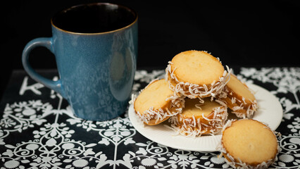 Alfajor with coffee