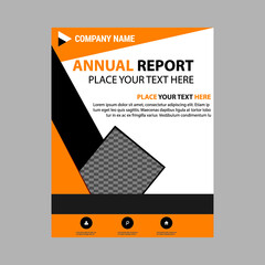 Business annual report template black Vector, Annual report design vector file.