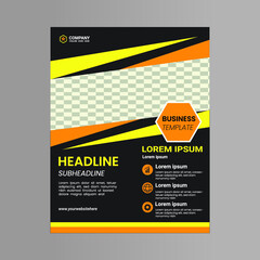 Corporate business cover and back page a4 flyer design template for printer victor file..