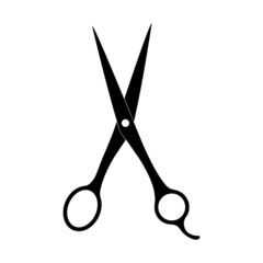 Scissors for cutting hair silhouett. Hairdresser or barbershop symbol.