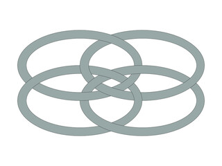 Grafika wektorowa przedstawiająca symbol utworzony w wyniku przekształceń okręgów. - obrazy, fototapety, plakaty