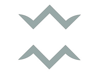 Grafika wektorowa przedstawiająca szary, abstrakcyjny kształt mogący być wykorzystany lago logo, znak firmowy.