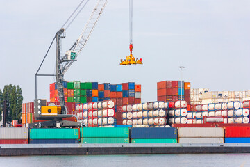 Container Terminal in Rotterdam Harbor