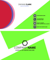 clean business card-white business card-green business card