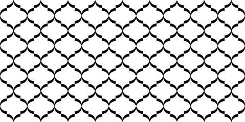 Moroccan Seamless Pattern. Oriental Subtle Ornament. Turkish Mosque Window Shape. Arabic Mosaic Tile Background. Eid Mubarak Muslim Decoration. Ramadan Kareem Islamic Illustration