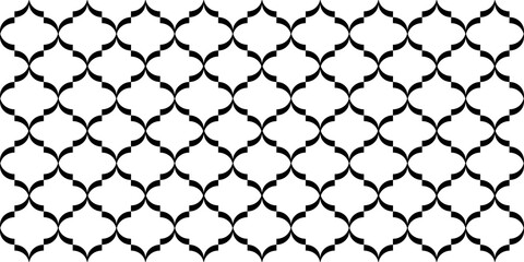 Moroccan Seamless Pattern. Oriental Subtle Ornament. Turkish Mosque Window Shape. Arabic Mosaic Tile Background. Eid Mubarak Muslim Decoration. Ramadan Kareem Islamic Illustration