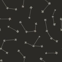 Fototapeta na wymiar vector seamless pattern with stars on sky