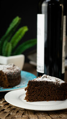chocolate cake and wine