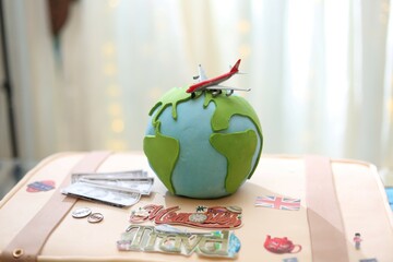 Decoración Viajeras Pasaporte Mundo Avión 
