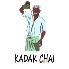Kadak chai meaning hot tea poster, chai or tea  poster, Chaiwala meaning tea seller poster.