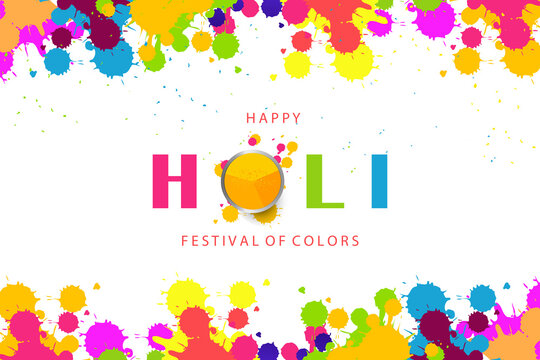 happy holi background with colorful splashes.