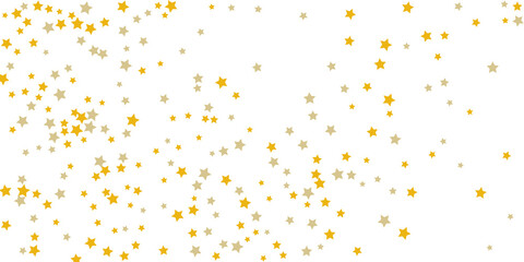 Star confetti. Golden casual confetti background. Bright design pattern. Vector template with gold stars. Suitable for your design, cards, invitations, gift, vip