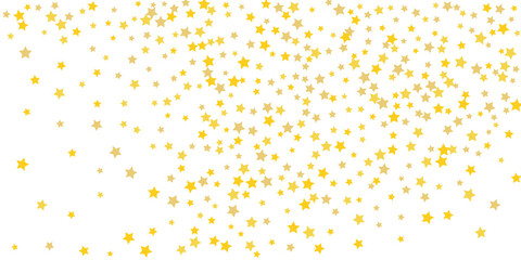 Star confetti. Golden casual confetti background. Bright design pattern. Vector template with gold stars. Suitable for your design, cards, invitations, gift, vip