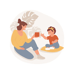 Baby grasping objects isolated cartoon vector illustration Baby reaching for object, infant grasping toy, hand and finger movement, kindergarten, daycare center, play and learn vector cartoon.