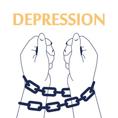 Depression concept. Mental disorder, feeling of despair and helplessness.