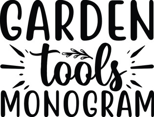 Garden tools monogram vector arts 