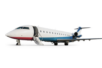 Modern executive business jet isolated on white background
