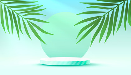 Stage podium with lighting, Stage Podium Scene with for Award, Decor element background. Vector