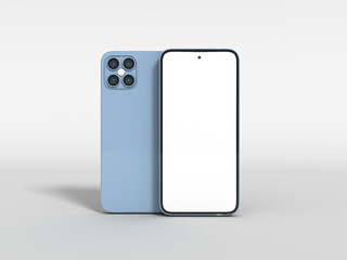 Latest smartphone 2022 on white background for mockup. 3D rendered illustration iphone 14 concept. new Apple iPhone 14 smartphone. Android phone mockup. Latest iPhone 2023 new model. New Android phone