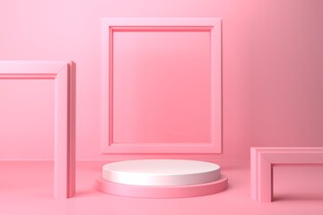 Naklejka na ściany i meble Abstract pink color background, minimalist mockup for podium,modern stage, display or showcase, 3d rendering. 