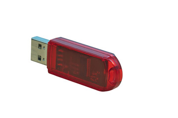 red flash drive isolated on white background