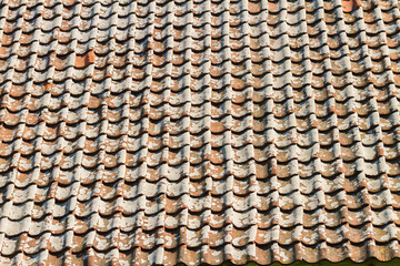 View of the quality tile roof of the old house.