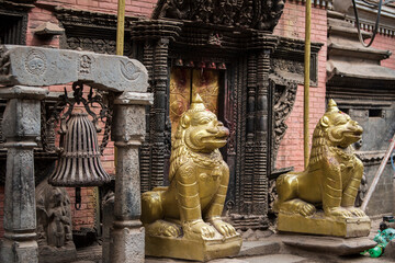 Fototapeta premium Kathmandu,Nepal- April 20,2019 : Patan Durbar Square is situated at the centre of Lalitpur city. Patan is one of the oldest know Buddhist City. It is a center of both Hinduism and Buddhism.