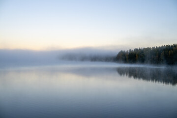 Misty morning on the lake