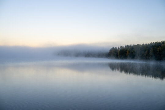 Misty morning on the lake