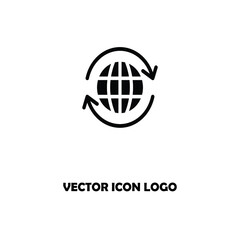 Globe earth vector icons set with reflection