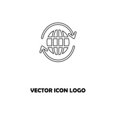 Globe earth vector icons set with reflection