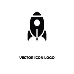 Rocket icon isolated. Vector illustration. Linear rocket icon in flat design