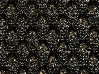 macro texture of black synthetic fabric