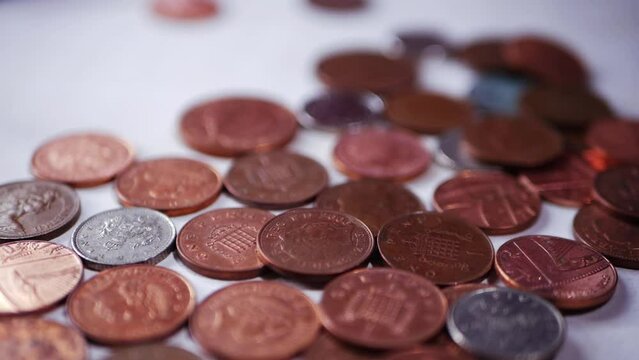 Loose change British money in coins 