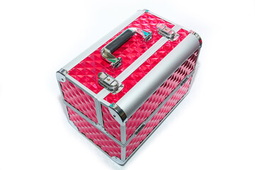 red case for cosmetics for makeup artist