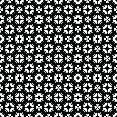 Black and white seamless pattern texture. Greyscale ornamental graphic design. Mosaic ornaments. Pattern template. Vector illustration. EPS10.