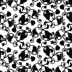 Colorful vector decorative geometric floral black and white ornament seamless pattern. The design is perfect for textiles, surfaces, home decor, women fashion, sheets, backgrounds, decorations
