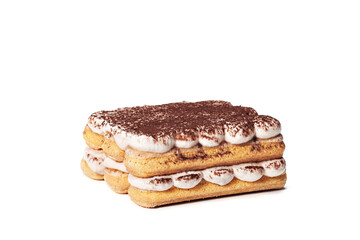 Tiramisu isolated on white background