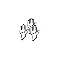 Fototapeta na wymiar raised hand icons symbol vector elements for infographic web