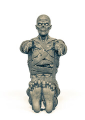 Fototapeta premium mummy is waking up on white background