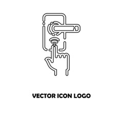 Smart fingerprint lock icon.Smart fingerprint lock concept symbol design. Stock - Vector illustration can be used for web