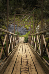 Suspension bridge on the fishermen's route, in Arenas de San Pedro