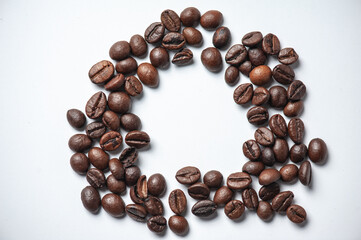 coffee beans isolated on white background