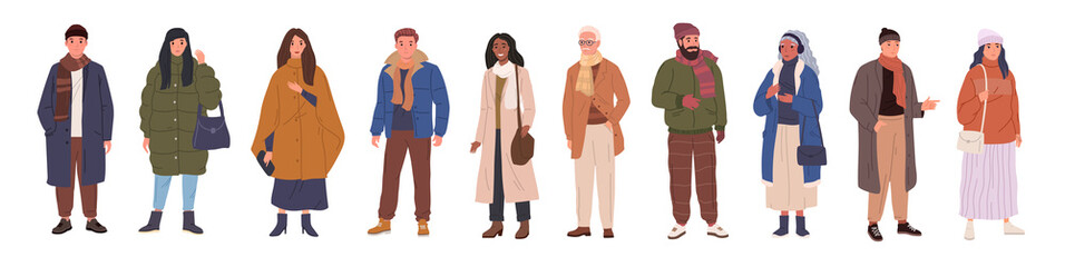 Group of people in winter clothes